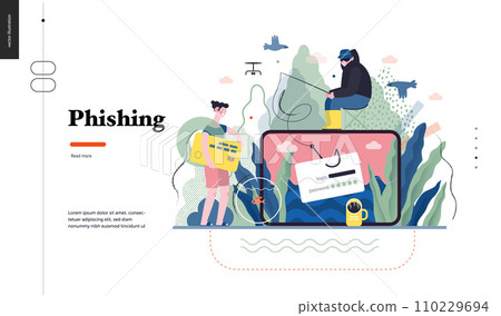 Technology 1 - Phishing - flat vector concept...-插圖素材 [110229694] - PIXTA圖庫