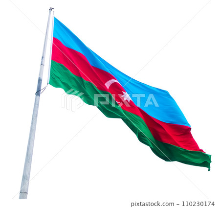 Azerbaijan flag on the wind Azerbaijan flag on the wind 110230174