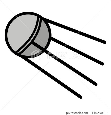 Satellite isolated on a white background, color vector illustration of a flat design in cartoon style. Satellite isolated on a white background, color vector illustration of a flat design in cartoon style. 110230198