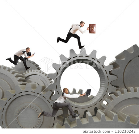 Gears mechanism system with running business team Gears mechanism system with running business team 110230242
