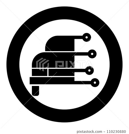 Car diagnosis service hardware computer diagnostics condition concept high technology tech autoscanning analysis repair icon in circle round black color vector illustration image solid outline style 110230880