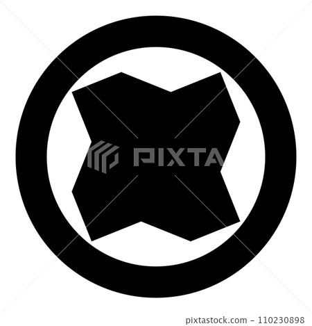 Coal charcoal icon in circle round black color vector illustration image solid outline style 110230898