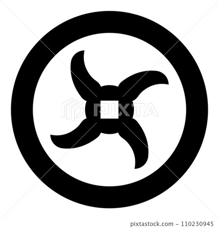 Knife for meat grinder mincer chopper accessory spare component part icon in circle round black color vector illustration image solid outline style 110230945