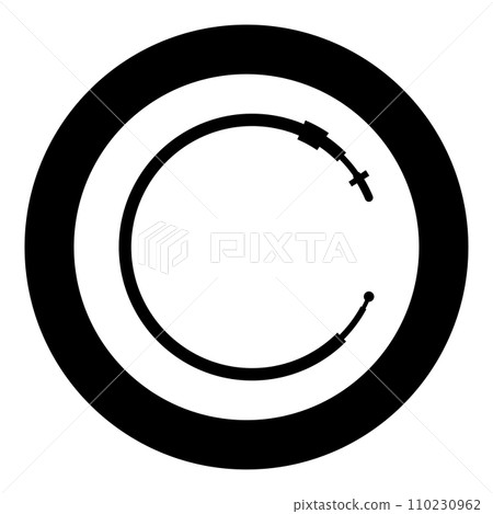 Cable for gas clutch car pull manual transmission rope part icon in circle round black color vector illustration image solid outline style Cable for gas clutch car pull manual transmission rope part icon in circle round black color vector illustration image solid outline style 110230962