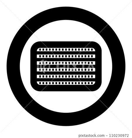 Car radiator vehicle service car parts detail concept icon in circle round black color vector illustration image solid outline style 110230972