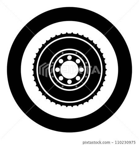 Car clutch flywheel cohesion transmission auto part plate kit repair service icon in circle round black color vector illustration image solid outline style Car clutch flywheel cohesion transmission auto part plate kit repair service icon in circle round black color vector illustration image solid outline style 110230975