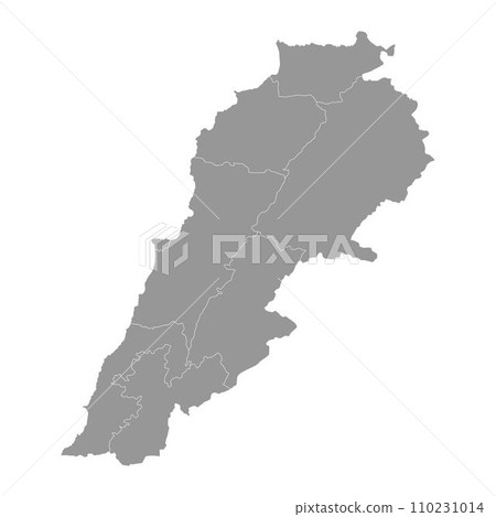 Lebanon map with administrative divisions. Vector illustration. 110231014