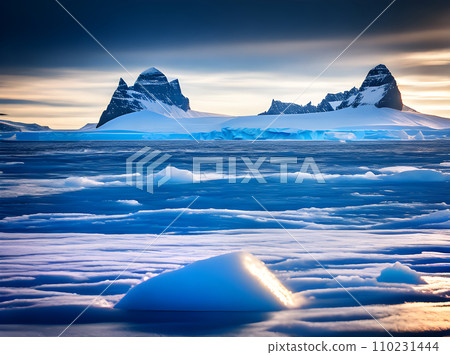 Antarctica: sharp focus detailed high quality. 110231444