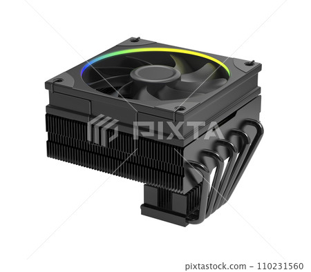 Black low profile computer processor cooler Black low profile computer processor cooler 110231560