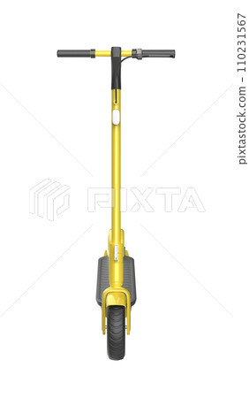 Front view of yellow electric scooter 110231567