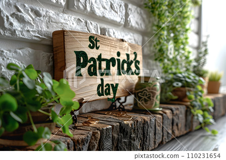 saint patrick's day sign on an old brick wall saint patrick's day sign on an old brick wall 110231654