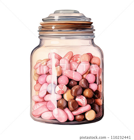 Jar filled with candies. AI generated image Jar filled with candies. AI generated image 110232441