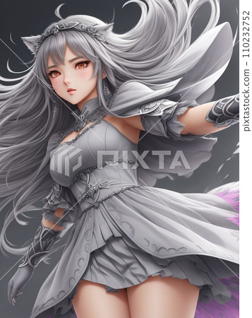 beautiful woman in silver dress 110232752