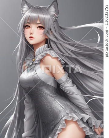 silver dress woman 110232755