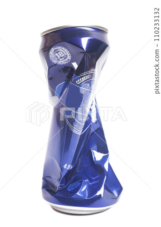 Empty crumpled can from energy drink or beer Empty crumpled can from energy drink or beer 110233132