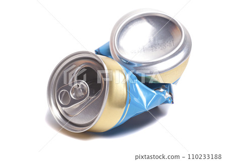 Empty crumpled can from energy drink or beer 110233188