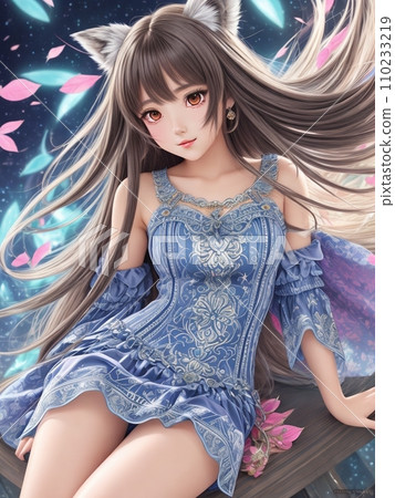 Beautiful wolf ears 110233219