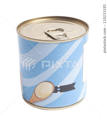 Condensed milk tin can isolated on white Condensed milk tin can isolated on white 110233285