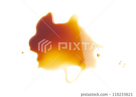 splashes of soy sauce isolated on white, top view splashes of soy sauce isolated on white, top view 110233621