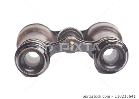 vintage military field glass isolated on white background. 110233641