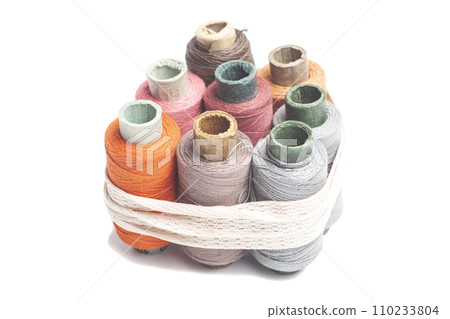 Spool of sewing thread, isolated on white background Spool of sewing thread, isolated on white background 110233804