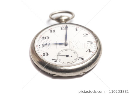 Vintage pocket watch isolated on white background 110233881