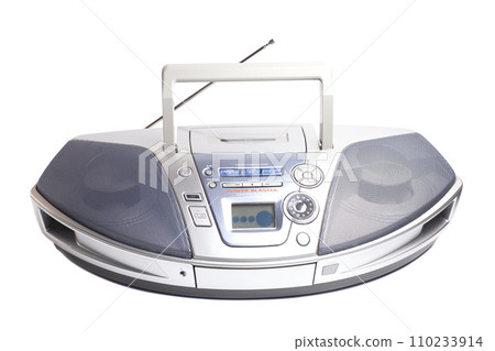 Portable Stereo CD Radio Cassette Recorder; isolated on white. Portable Stereo CD Radio Cassette Recorder; isolated on white. 110233914