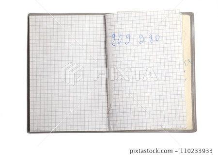 Open old organizer from 80s with written numbers Open old organizer from 80s with written numbers 110233933