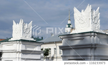 white architecture decoration and blue sky 110233973