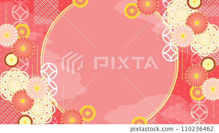 Japanese-style gorgeous background, 16:9 size Japanese-style gorgeous background, 16:9 size 110236462