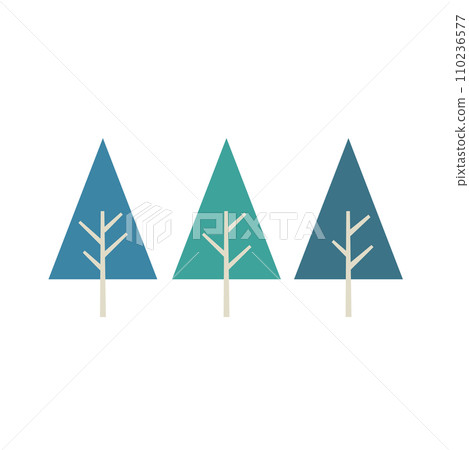 Winter illustration material coniferous trees 110236577