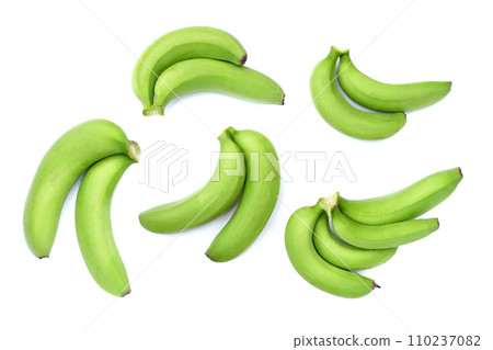 Raw banana isolated on white background. Raw banana isolated on white background. 110237082