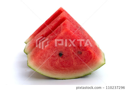 Watermelon slices on white background. Watermelon slices on white background. 110237296