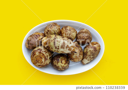 Satoimo, taro roots or japanese sweet taro 110238339