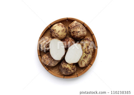 Satoimo, taro roots or japanese sweet taro 110238385