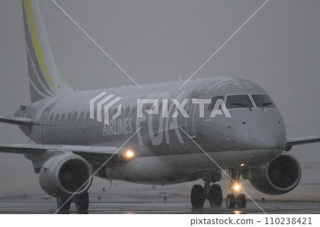 Snow and airplane 110238421
