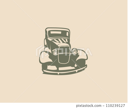 Old Ford Caupe. front view with style, legend car vector design. isolated white background view from side. best for logos, badges, emblems Old Ford Caupe. front view with style, legend car vector design. isolated white background view from side. best for logos, badges, emblems 110239127