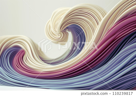 AI-generated image An object that abstractly expresses the shape of a wave 110239817