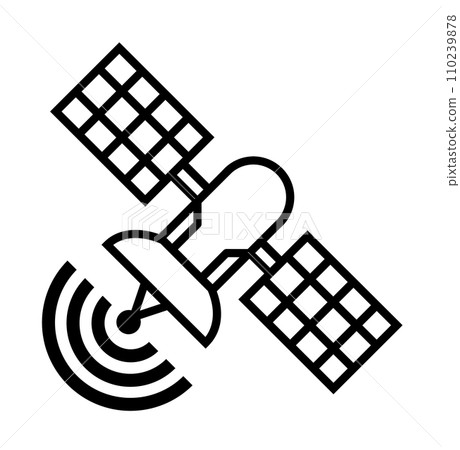 人造衛星在外太空發射和接收無線電波的插圖 人造衛星在外太空發射和接收無線電波的插圖 110239878