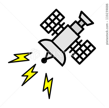 人造衛星在外太空發射和接收無線電波的插圖 110239886