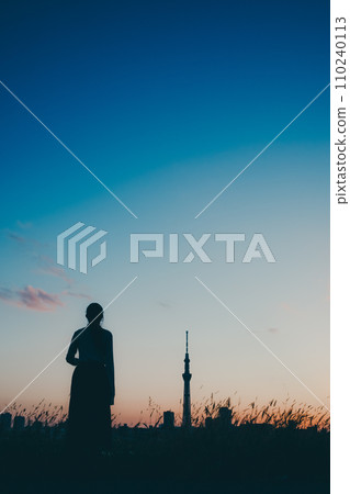 晴空塔剪影照片 110240113