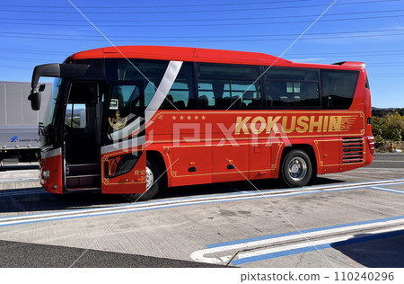 bright red sightseeing bus 110240296