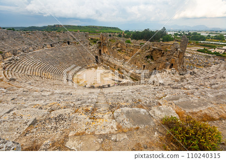 Semicircular auditorium of Perge Theater, Antalya, Turkey 110240315