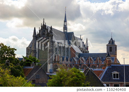 Cityscape skyline of Hooglandse kerk (church) in Leiden. Netherlands 110240408