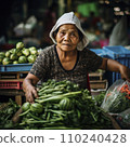 AI-generated content. bangkok vegetable market vendor 110240428