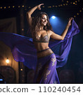 AI-generated content. woman belly dancing on stage 110240454