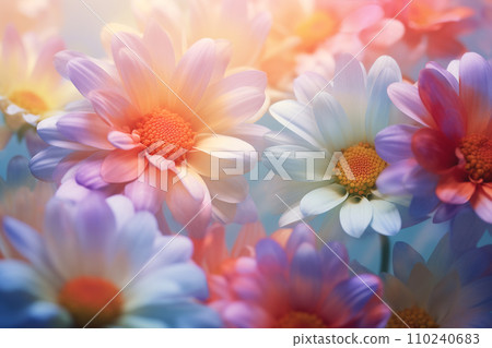 AI 產生的圖像 色彩繽紛的花朵特寫 110240683