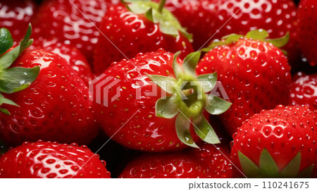 Close up of strawberries AI generated image 110241675