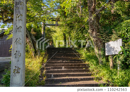 鳥取縣倉吉市福庭市波霸神社的招牌和鳥居 鳥取縣倉吉市福庭市波霸神社的招牌和鳥居 110242563