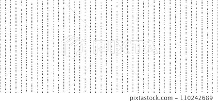 Dotted lines seamless pattern. Stippled line background. Vertical dot stripe repeating wallpaper. Abstract minimalistic seamless texture. Black and white textured backdrop. Vector textile swatch 110242689